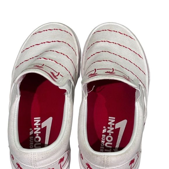 Vans In N Out Burger White/Red Slip on Sneakers Sz Kids 4, W5.5 Drink Cup Shoes - Picture 8 of 12